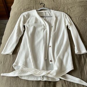 Waffle knit sweater shirt
